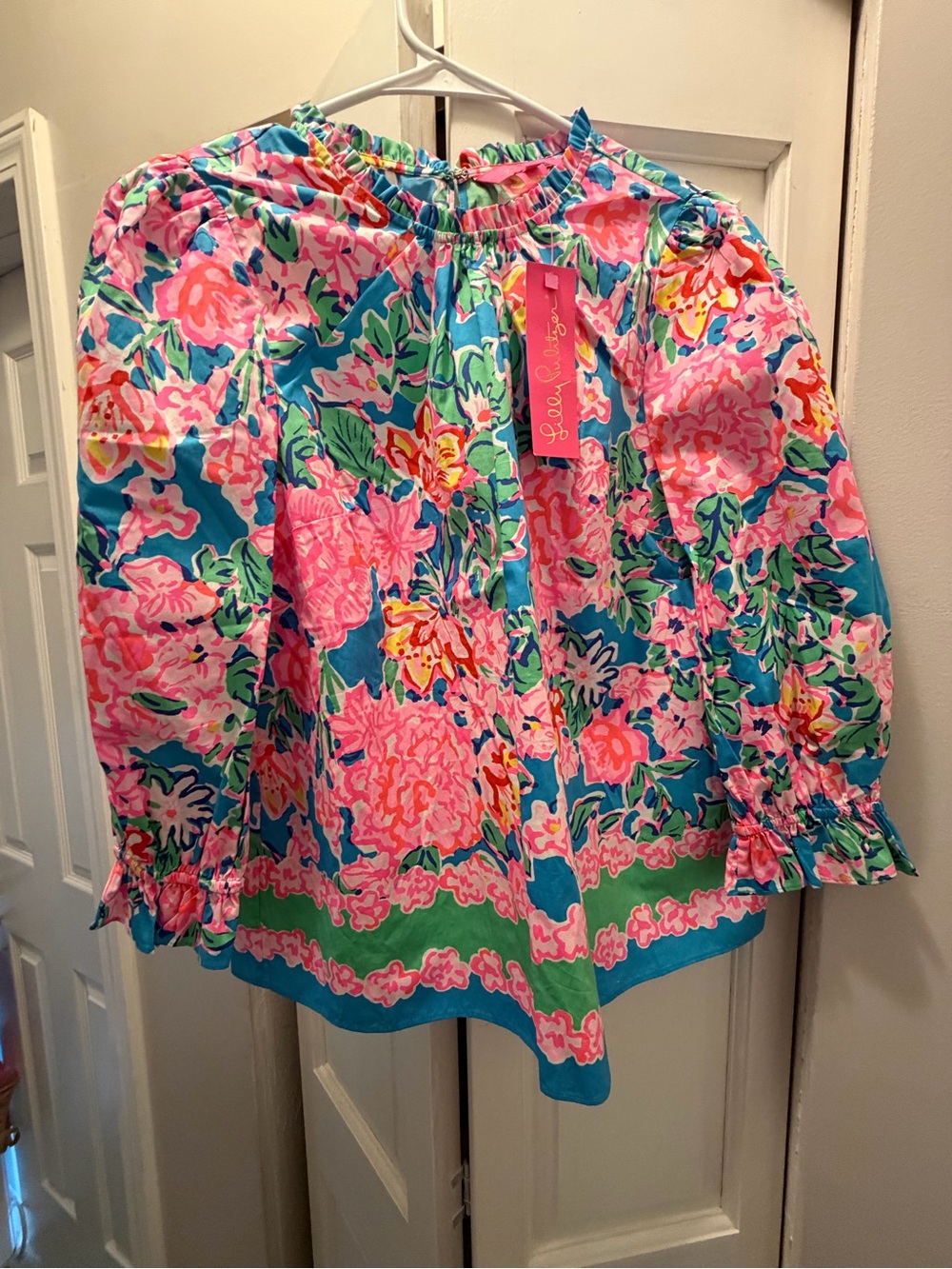 NWT LILLY PULITZER TRISTA TOP SIZE S SMALL ROSE TO THE OCCASION ENGINEERED